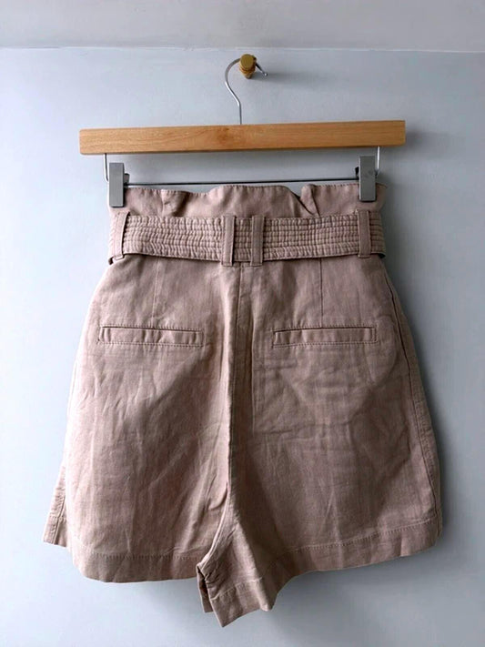 Women’s & Other Stories linen tie front style shorts in beige - Uk6 - 3440