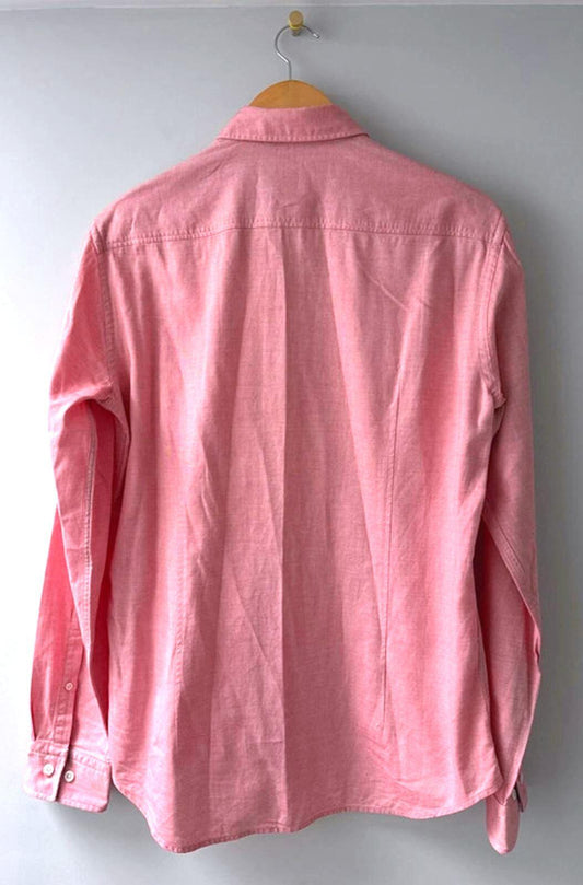 Men’s Hugo Boss Modern Fit Chambray Shirt In Pink - Medium - 0253
