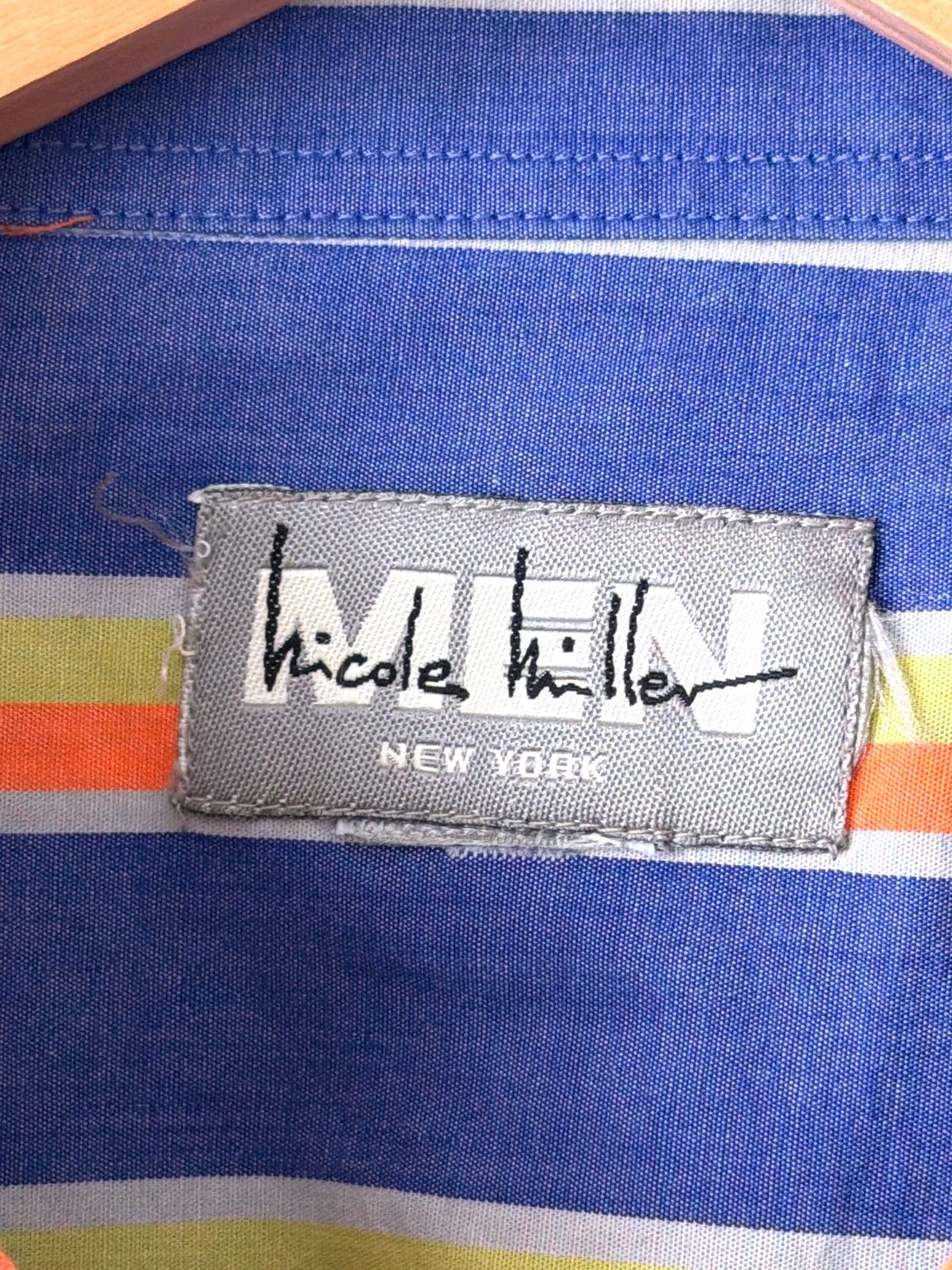 Mens Nicole Miller New York Oversized Fit Short Sleeve Striped Shirt - XLarge - 3609