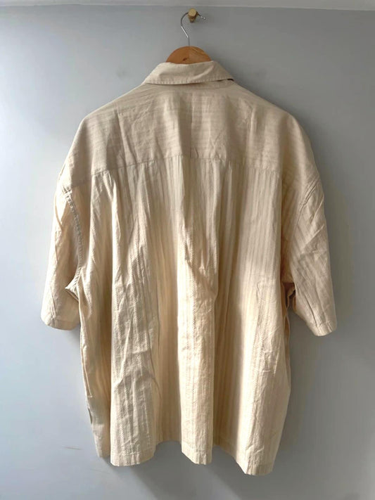 Men’s Abercrombie & Fitch Cropped Fit Short Sleeve Shirt in Beige -XXLarge -3029