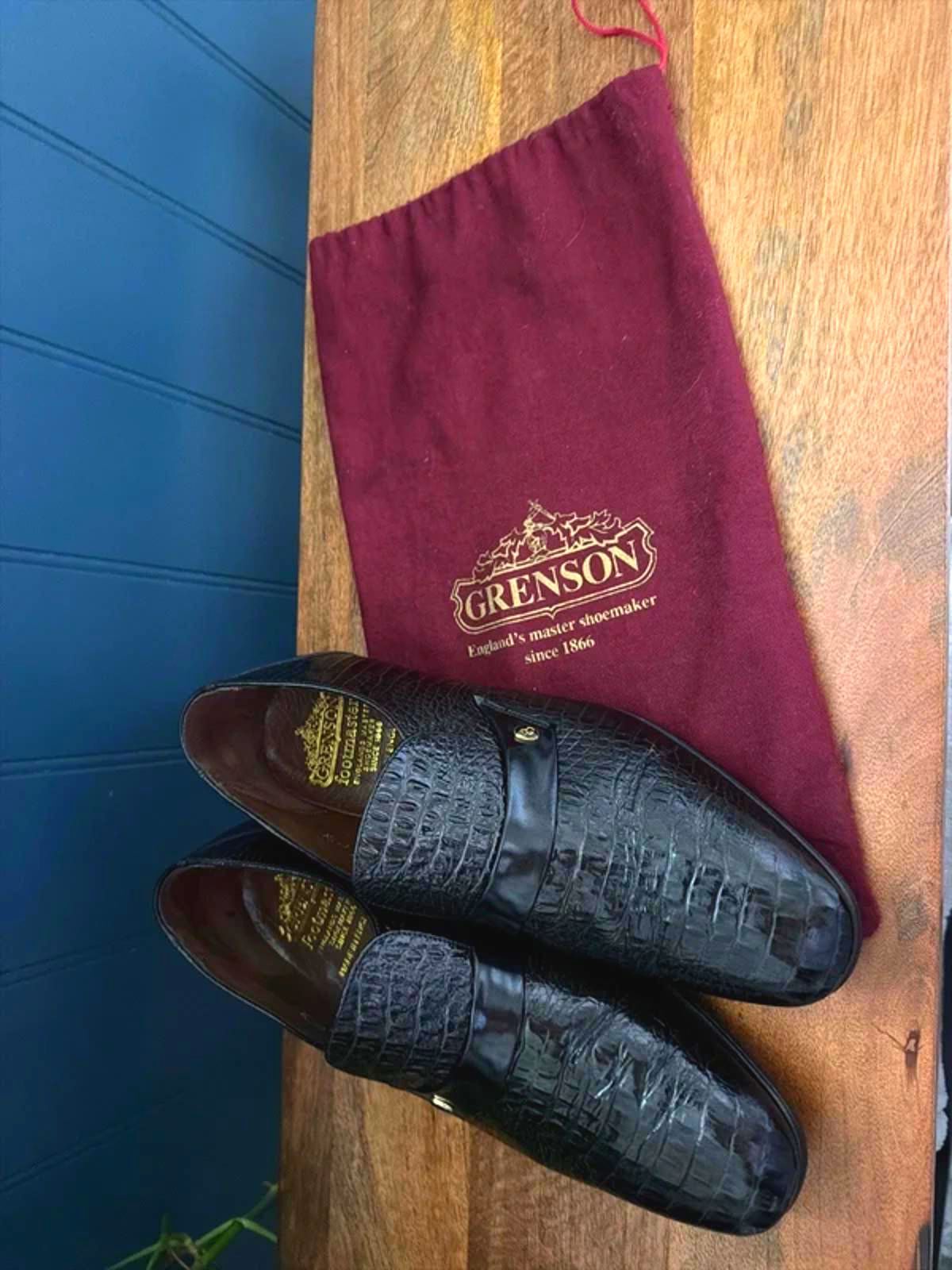 Men’s Grenson Premium Made In England Leather Loafers In Black - Uk8 - 3225