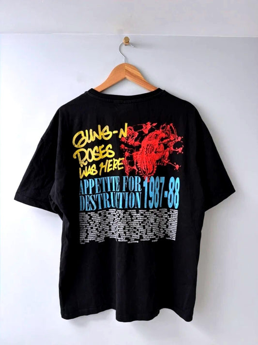 Men’s Guns N’ Roses oversized fit 87-88 tour t-shirt in black - medium - 3394