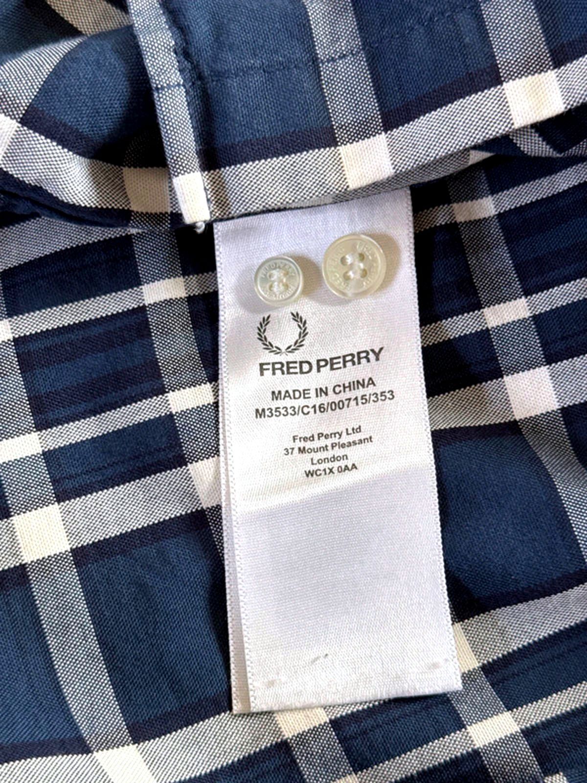 Men’s Fred Perry Check Oxford Shirt With Chest Pocket - Small - 0884
