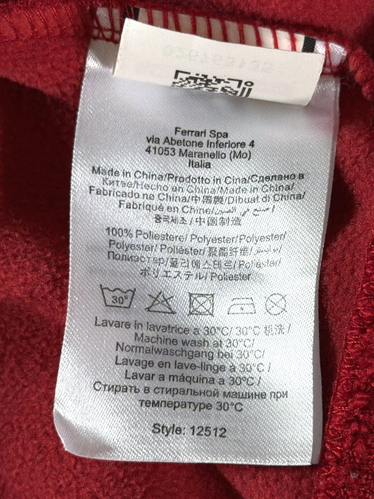 Mens Ferrari Zip-Up Jacket With Iconic Logo Patch In Red - Small - 3498