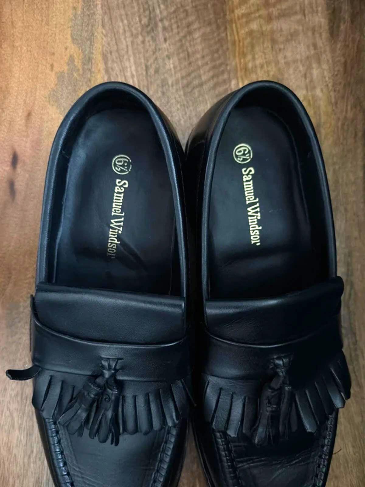 Women’s Samuel Windsor Premium Leather Tassel Loafers In Black - Uk6.5 - 3297