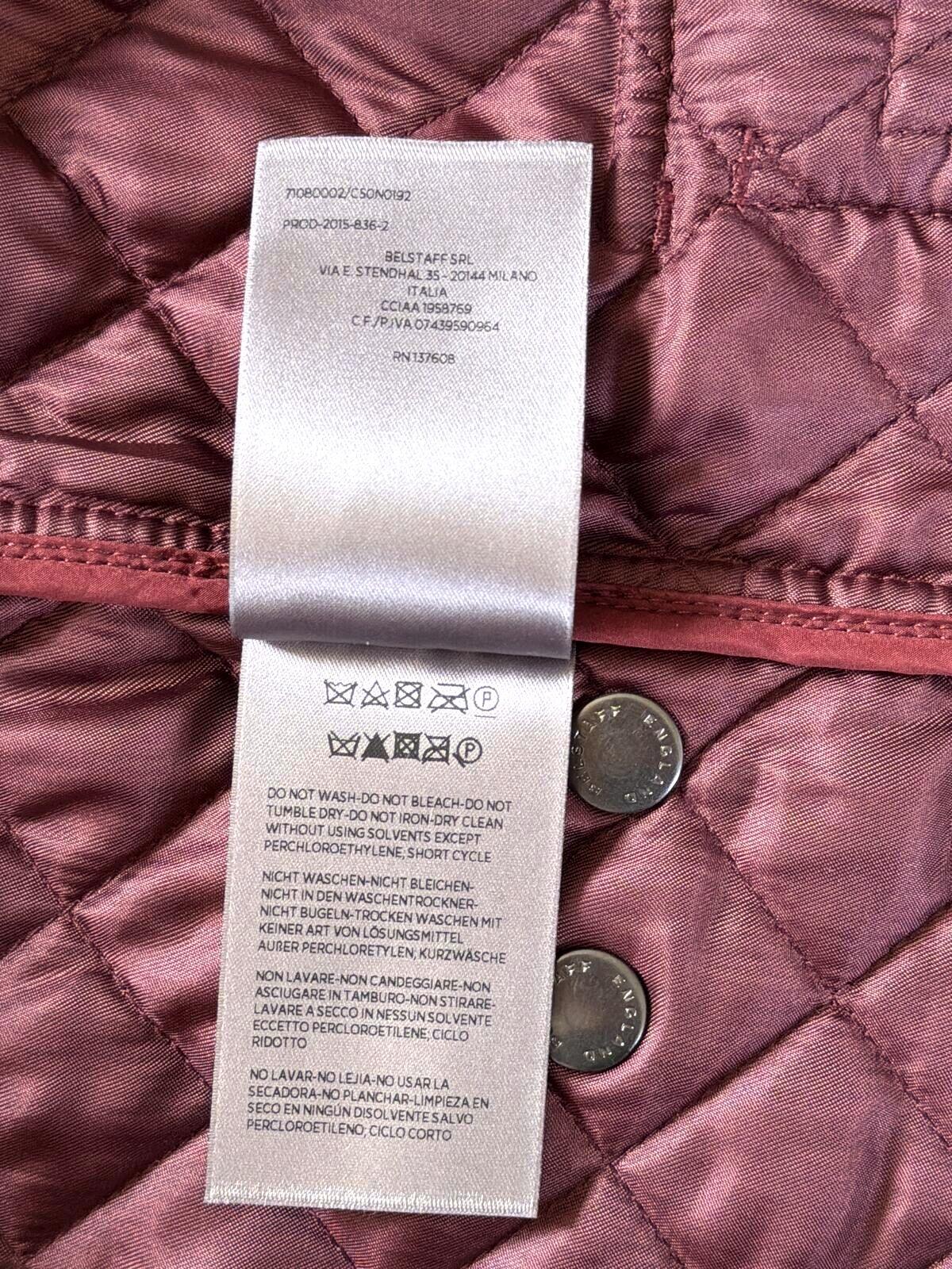 Mens Belstaff Quilted Sleeveless Gilet Vest in Burgundy - Large - 3529