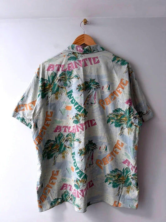 Men’s Vintage pacific print revere collar shirt - xlarge - 3416