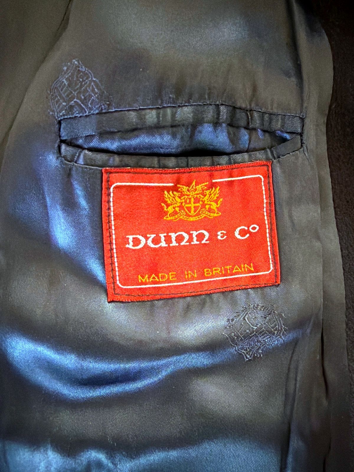 Men's Dunn & Co Made in Britain 100% Wool Overcoat In Dark Navy - Medium - 3786