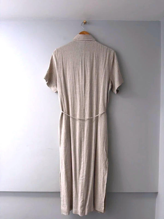 Women’s Weekday Carla Premium Linen Dress In Beige - XSmall - 3214