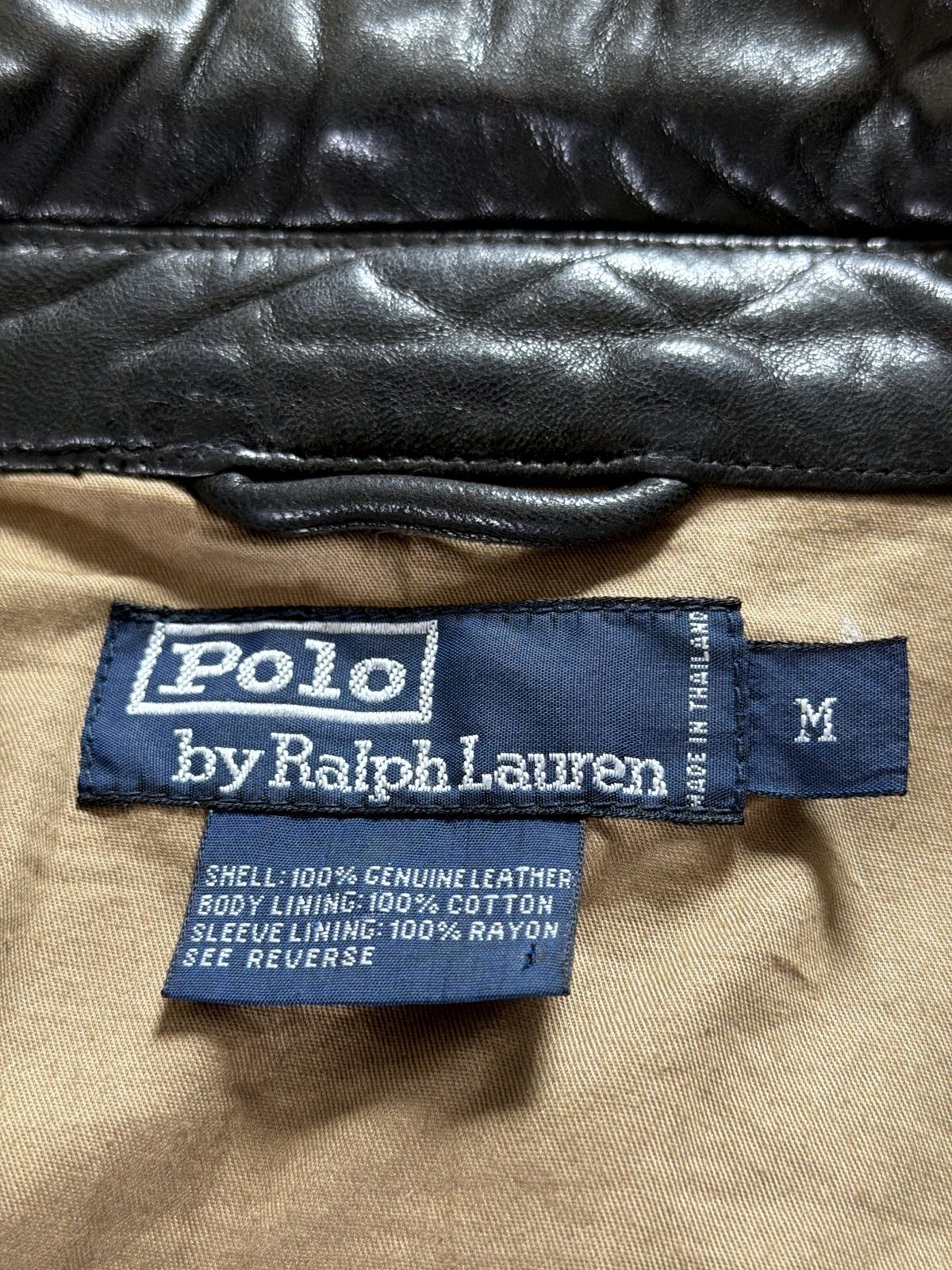 Men’s Ralph Lauren Oversized Fit Premium Leather Jacket In Black - Medium - 3654