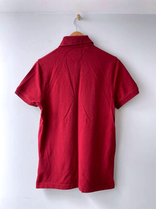 Men’s Tommy Hilfiger Slim Fit Polo Top In Red - Small - 1594