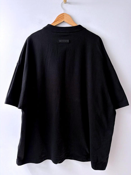 Mens Fear of God Essentials Black Oversized Fit Crew Neck T-Shirt - Large - 3515