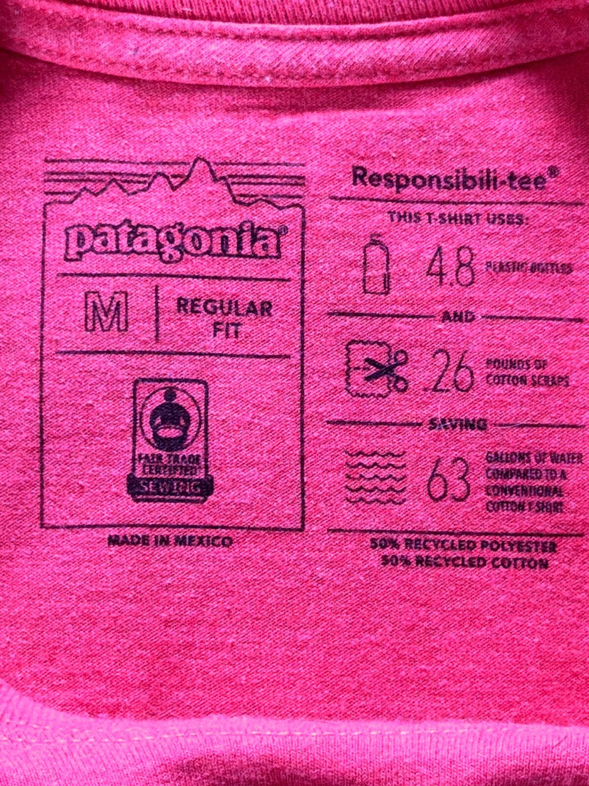 Men’s Patagonia Crew Neck Printed T-shirt In Red - Medium - 3643
