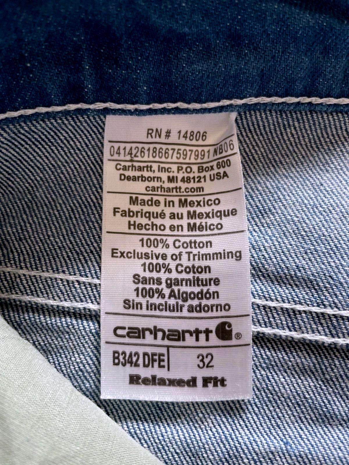 Men’s Carhartt Baggy Fit Cargo Denim Shorts In Navy Blue - W32/L11 - 3146