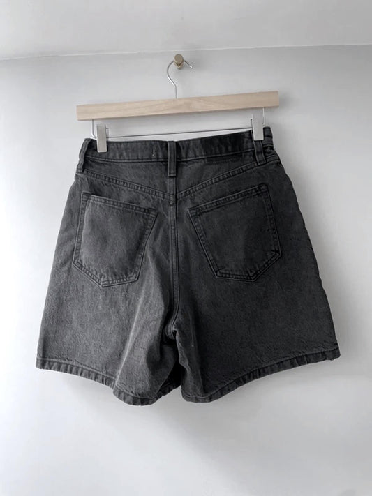 Women’s Abercrombie & Fitch The Loose Short High Rise Shorts In Black - W25/L6 - 3083