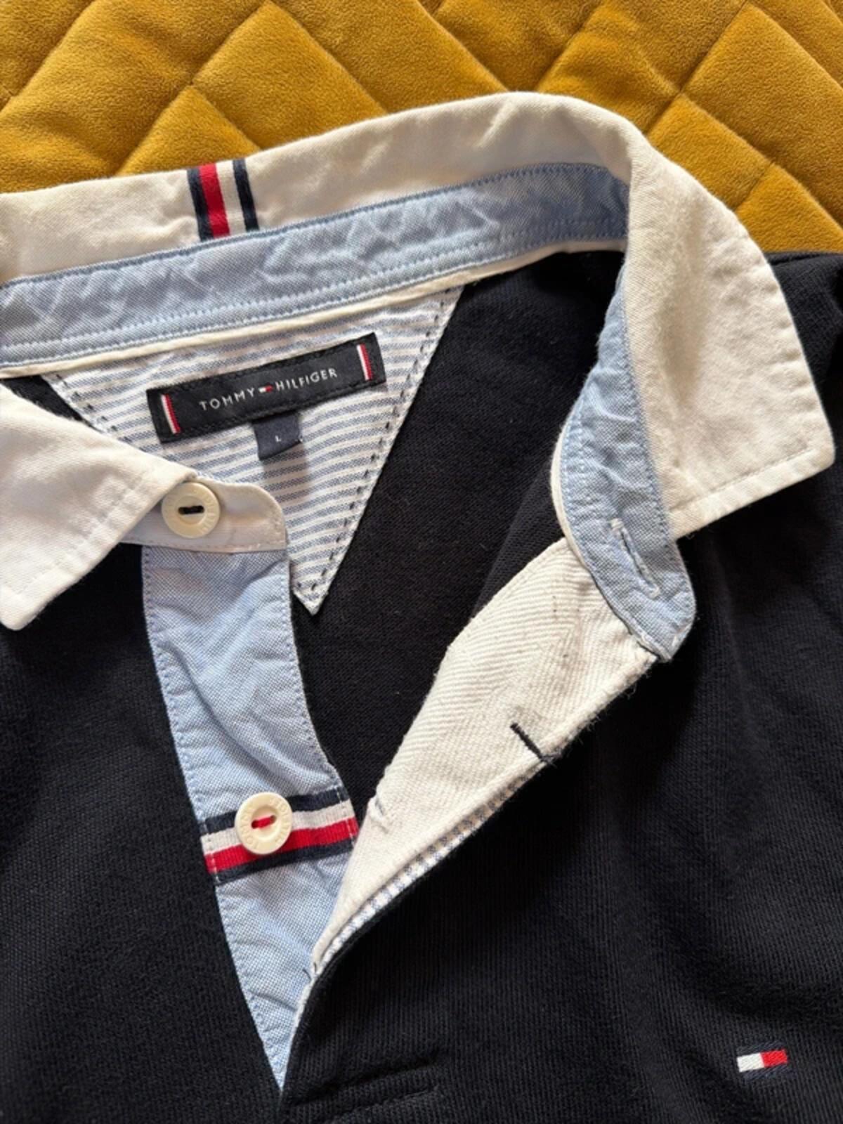 Men’s Tommy Hilfiger Classic Rugby Polo Top In Navy - Large - 3360