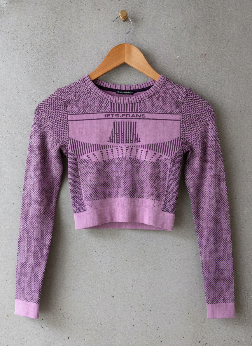 Women’s iets frans Long Sleeve Knitted Crop Top With Back Cutout - Small - 3590