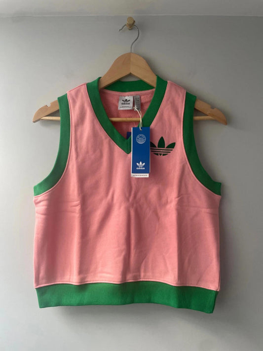 Women’s Adidas Originals Adicolour 70s Sweater Vest and n Pink/Green - UK8 - 2892