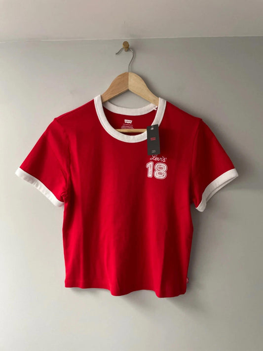 Women’s Levi’s Short Sleeve Slim Fit Mini Ringer T-shirt - Large - 1885