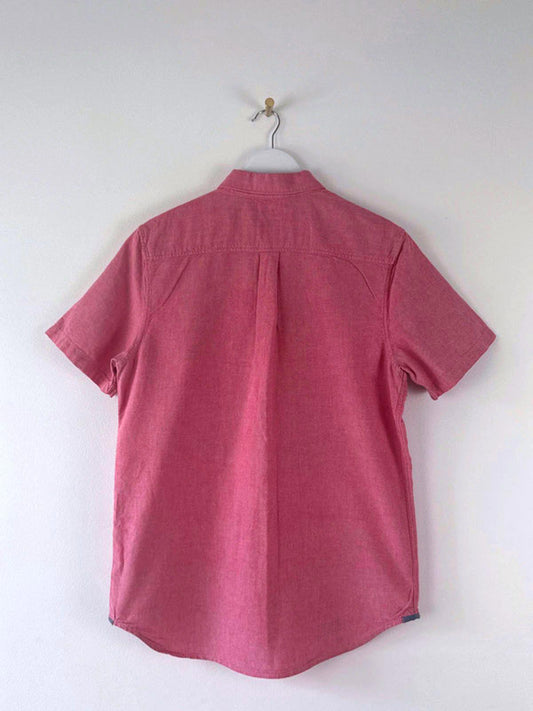 Men’s Vans Classic Fit Short Sleeve Chambray Shirt In Pink - Small   -1367