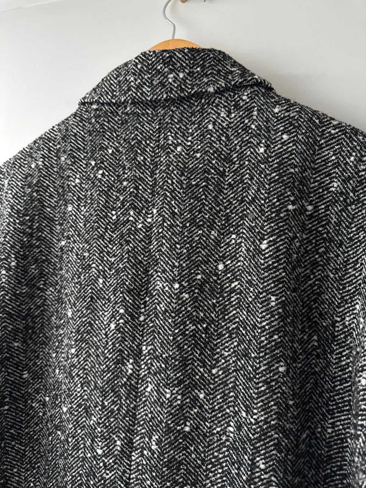 Men’s Asos oversized fit overcoat in Salt and Pepper wool look fabric - Medium - 0803