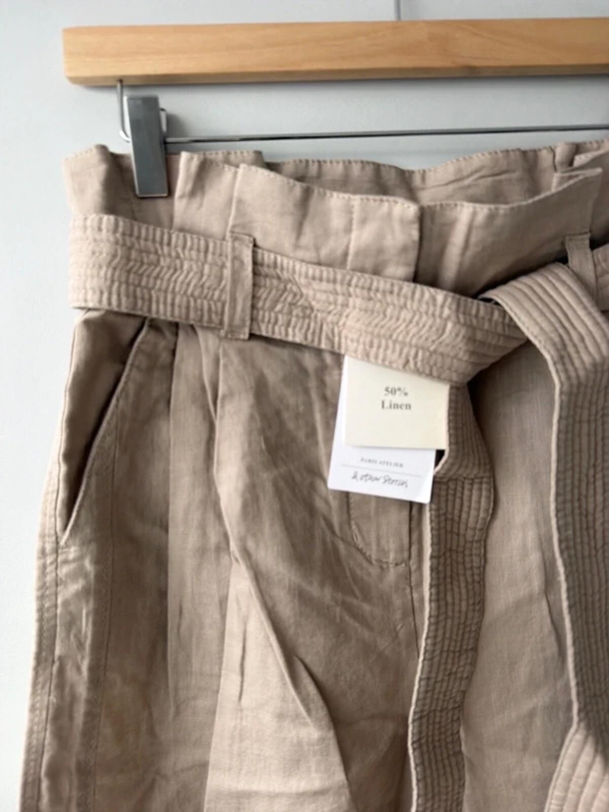 Women’s & Other Stories linen tie front paperbag style shorts - Uk6 - 3445