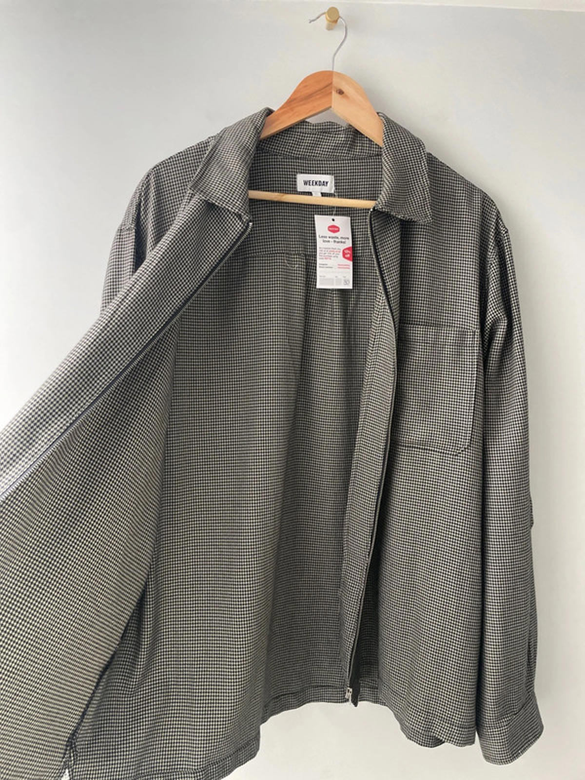 Men’s Weekday Mini Check Lightweight Harrington Jacket - XLarge - 2034