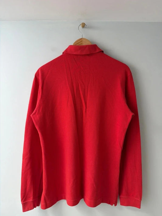 Men’s Lacoste long sleeve slim fit polo in red - medium - 3427