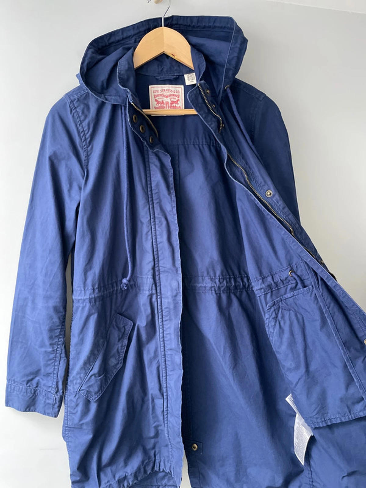Women’s Levi’s Hooded Parka Jacket Coat In Navy - Small - 2284