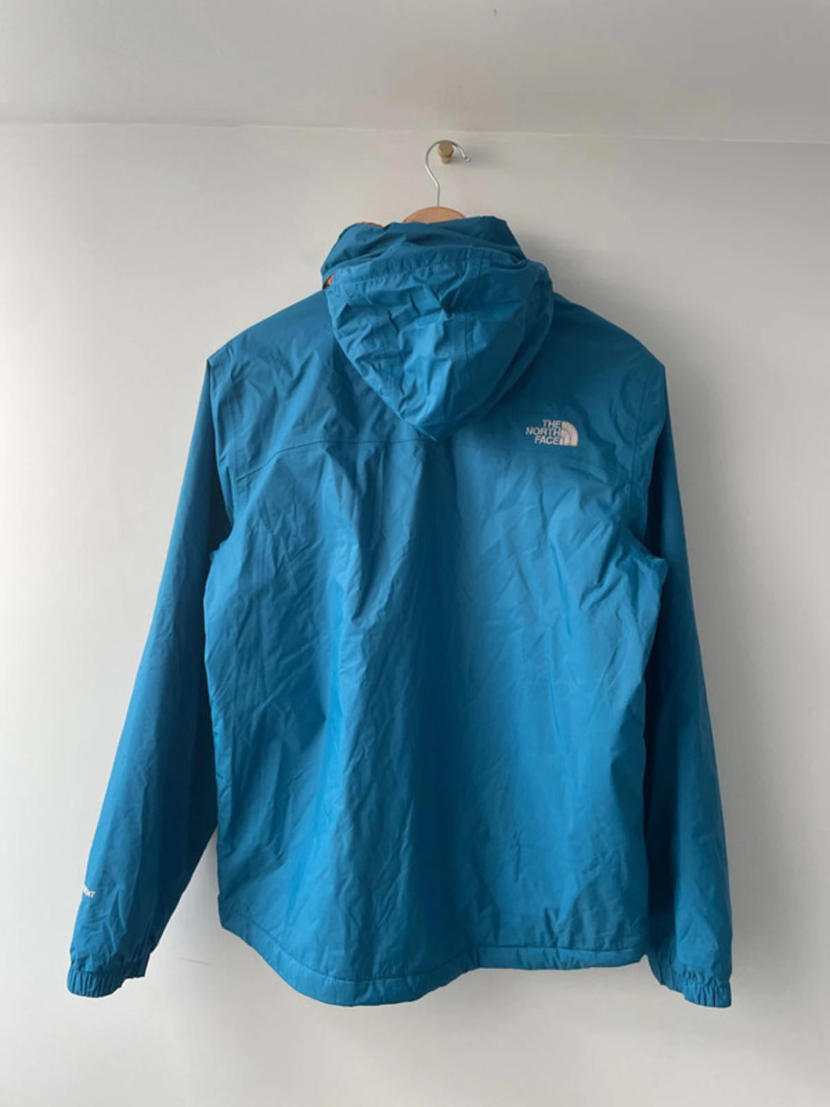 Mens The North Face Hyvent Waterproof Hooded Jacket In Blue/Orange - Small -2209