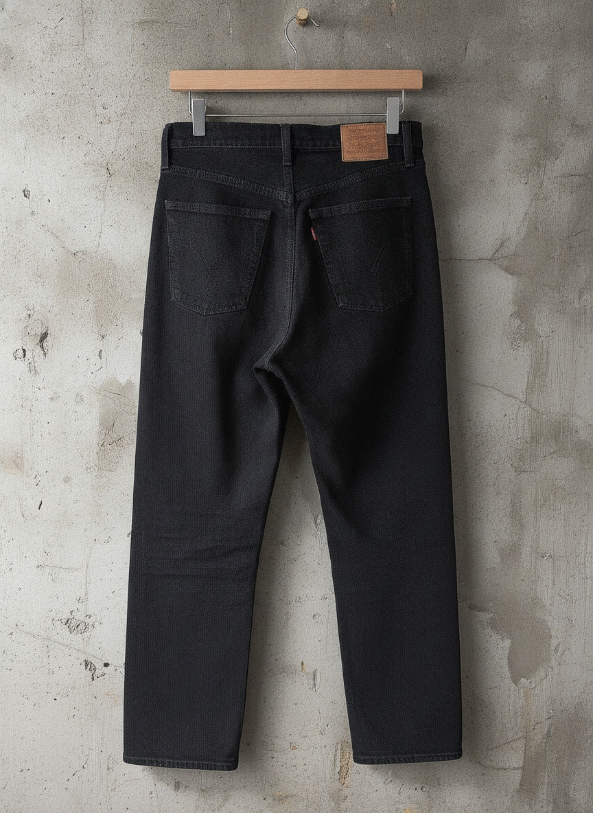 Women’s Levi’s High Waisted Ribcage Straight Fit Jeans In Black - W28/L29 - 3742