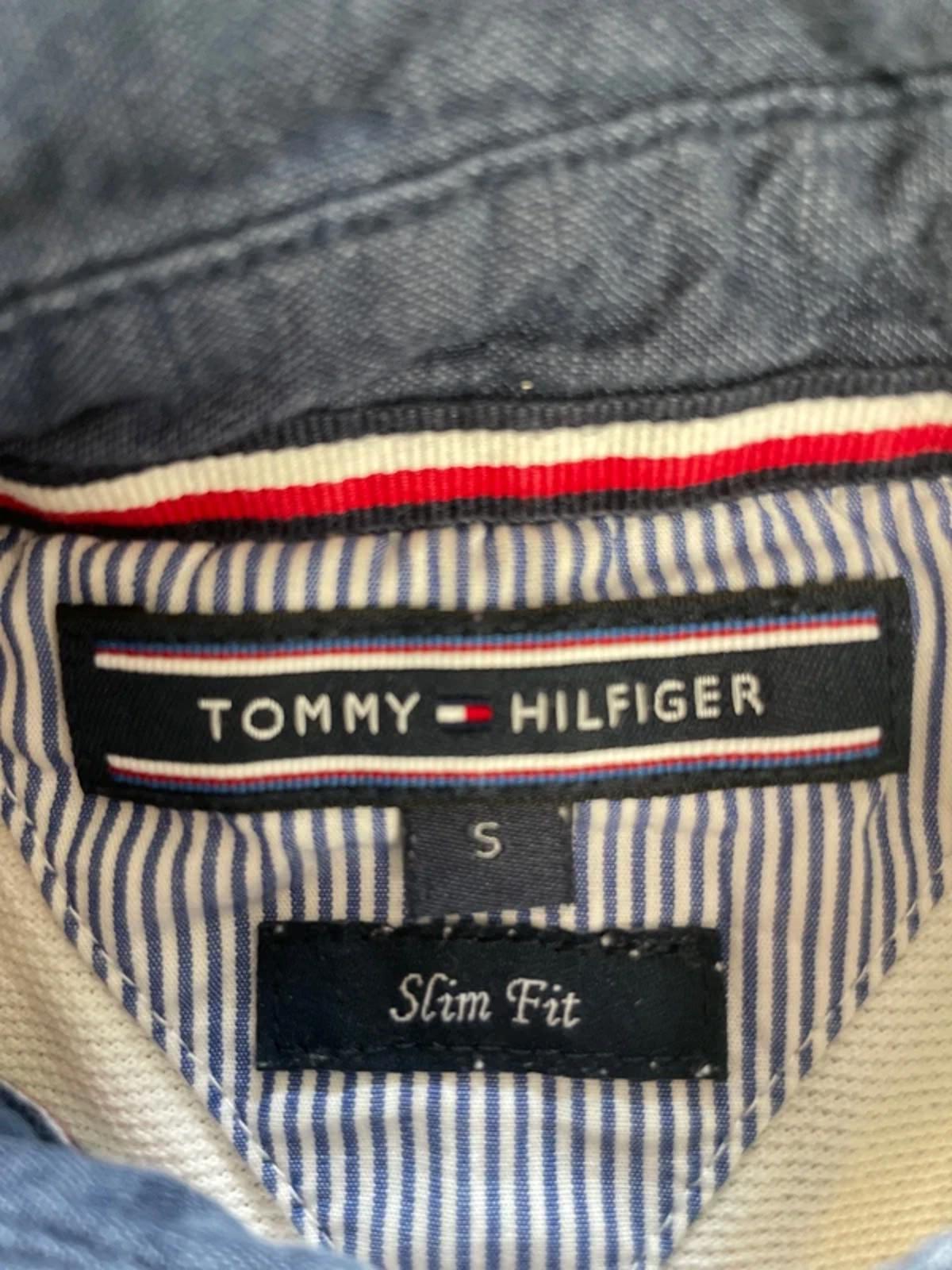 Men’s Tommy Hilfiger Slim Fit Polo Top in White And Navy - Small - 3019