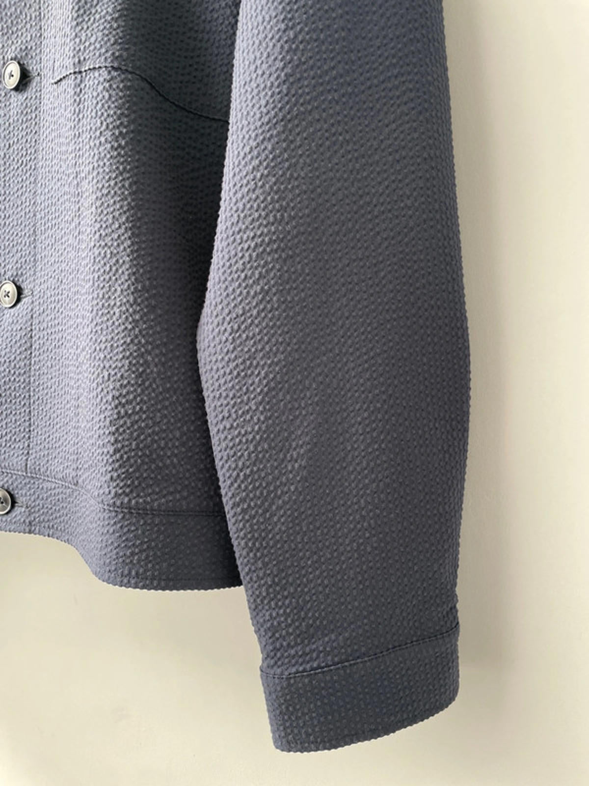Men’s Asos Design Smart Button Through Seersucker Jacket in Navy - Medium - 1573
