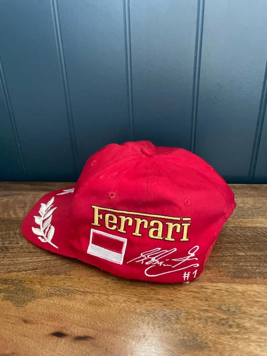 Unisex Ferrari Michael Schumacher Dekra Vintage 90's Cap In Red - 3091