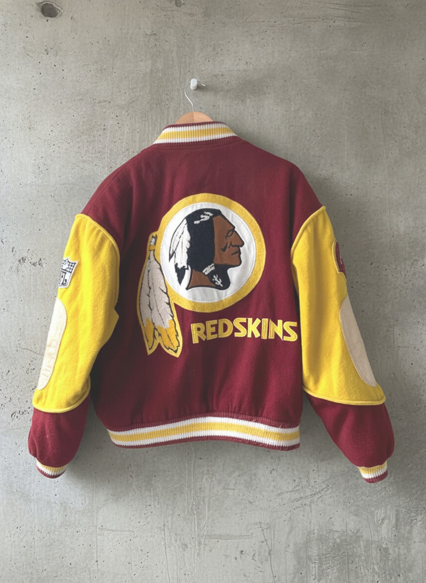 Men’s Washington Redskins Rare Wool Bomber Jacket in Red/Yellow - Medium - 2956