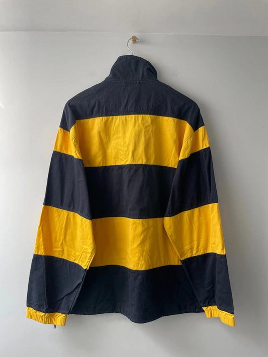 Men’s Gant Oversized Pullover 1/4 Zip Stripped Jacket In Navy/Blue - XLarge - 2214