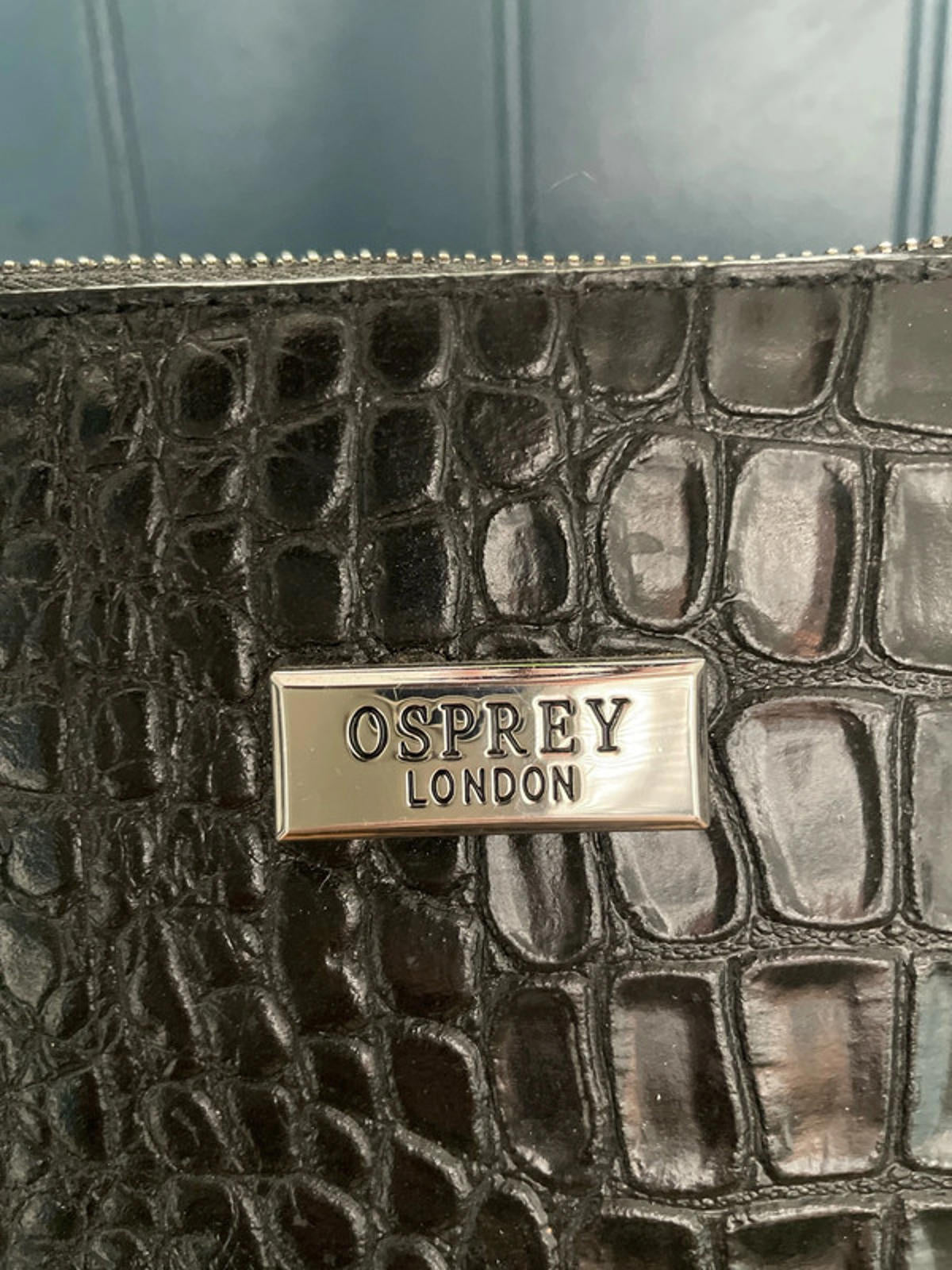 Women’s Osprey London Black Croc Embossed Leather Bag In Black - 2415