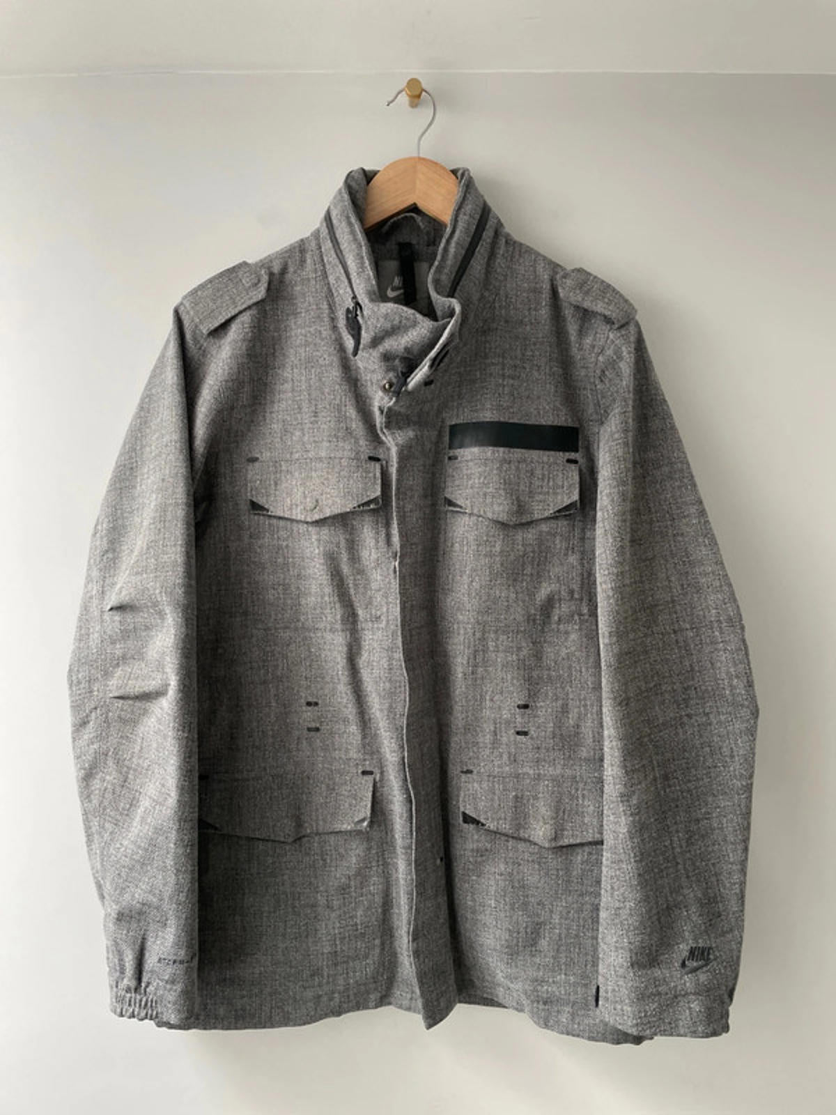 Men’s Nike M65 Zip Through Hooded Jacket In Grey - Small - 2274