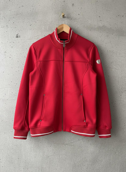 Mens Ferrari Zip-Up Jacket with Iconic Logo Patch In Red - Small - 3498