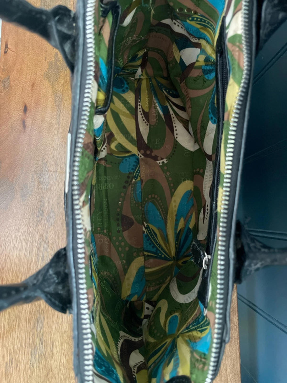 Women’s Osprey London Black Croc Embossed Leather Bag In Black - 2415