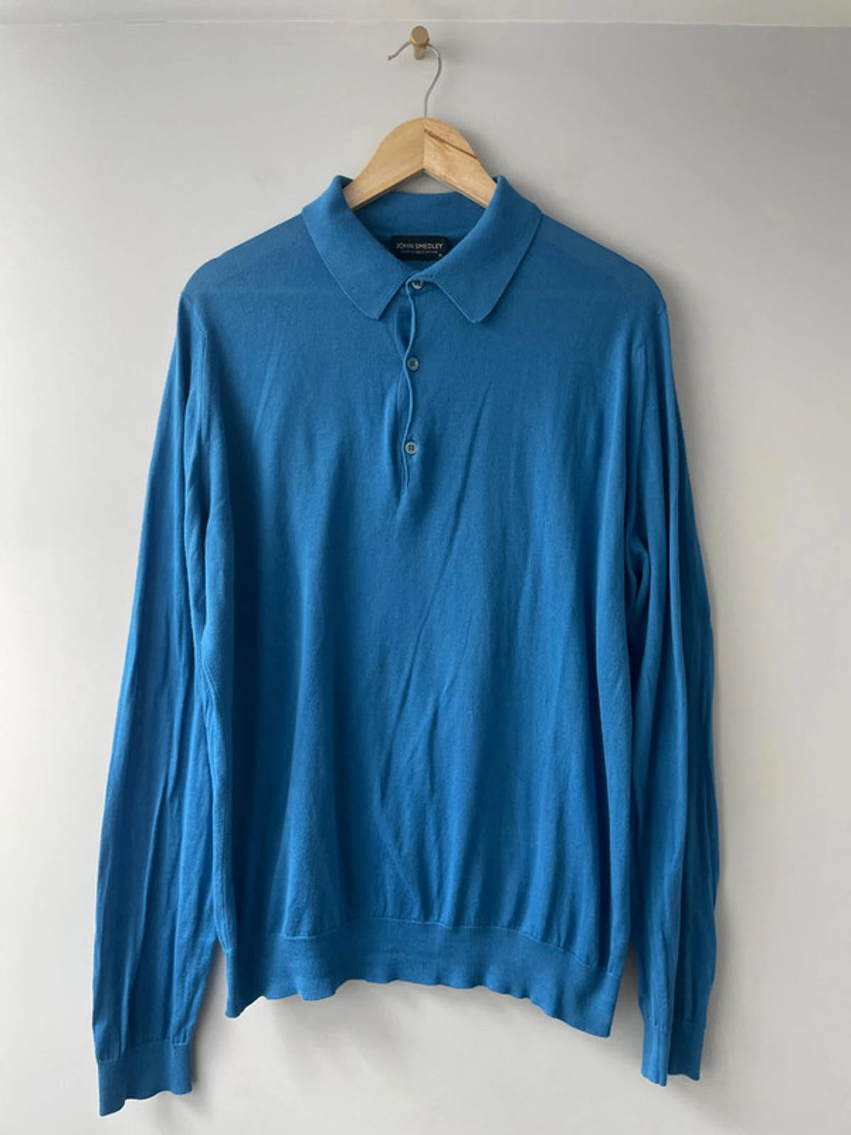 Men’s John Smedley Long Sleeve Knitted Polo Top - XLarge - 2109