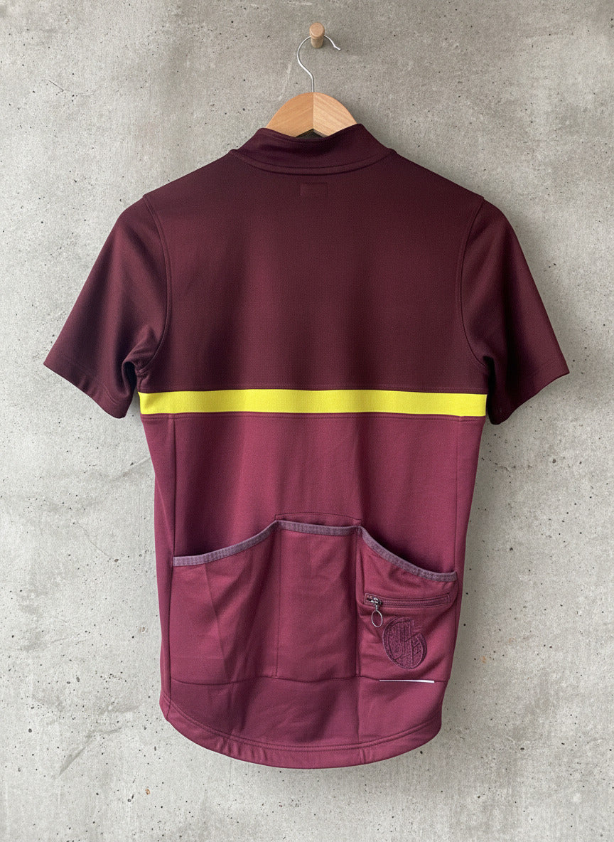 Men’s Rapha Club Merino Wool Cycling Jersey Top In Burgundy - Small - 2317