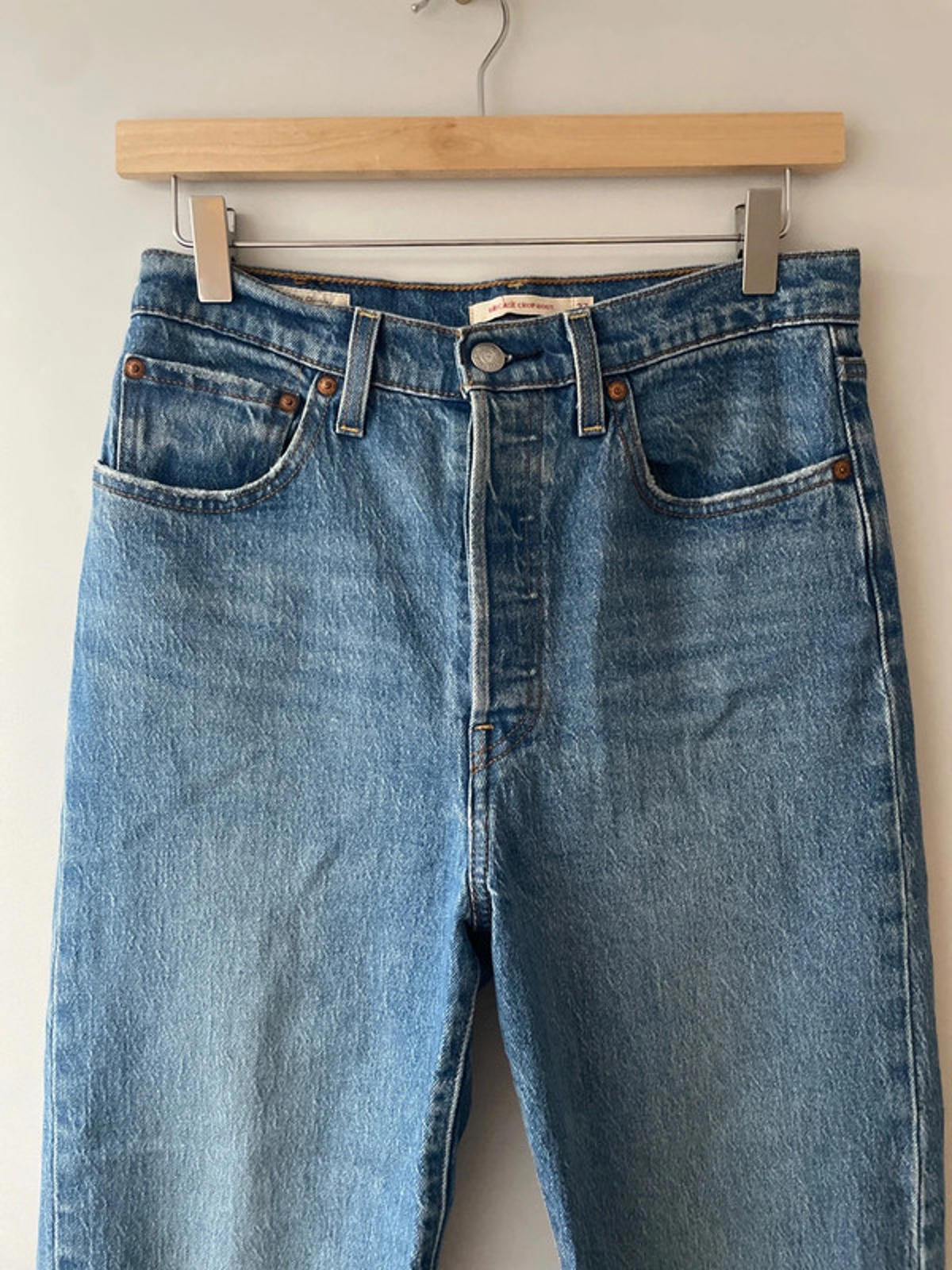 Women’s Levi’s High Waisted Ribcage Crop Boots Fit Jeans In Navy - W27/L27 -2760