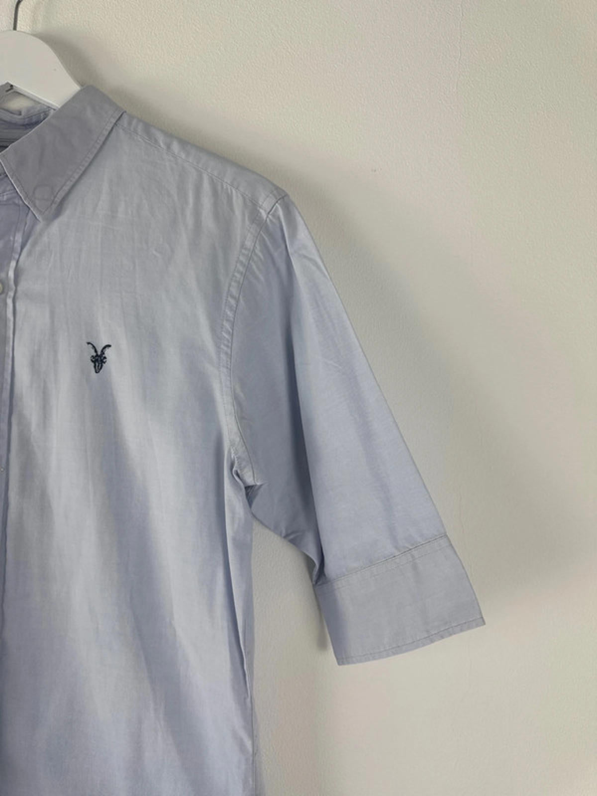Men’s Allsaints Short Sleeve Chambray Shirt In Blue - XSmall -1341