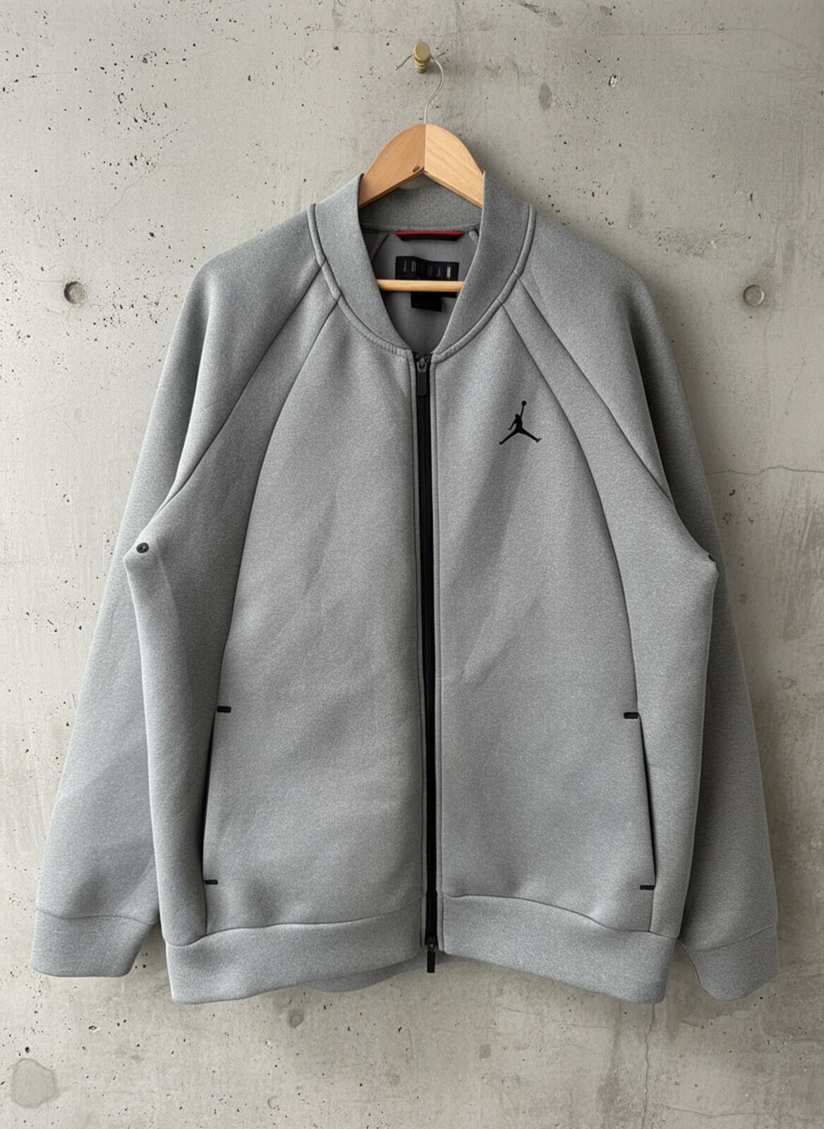 Mens Jordan Flight Tech Zip-Up Neoprene Bomber Jacket In Grey - XLarge - 3502