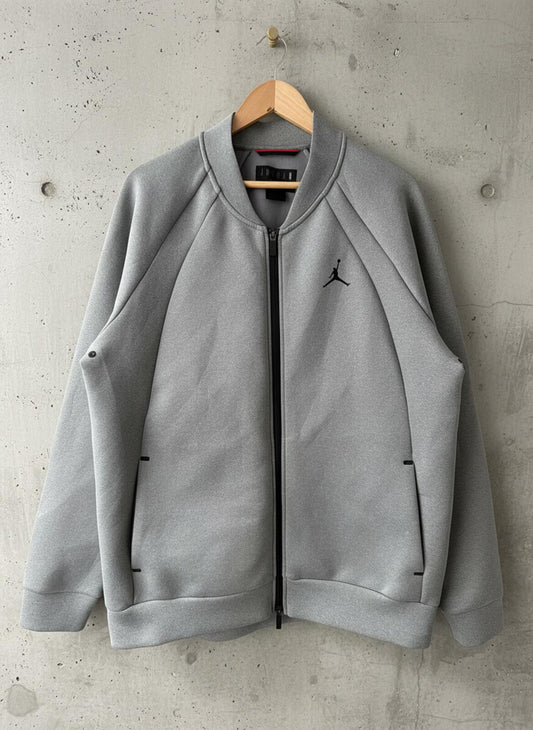Mens Jordan Flight Tech Zip-Up Neoprene Bomber Jacket In Grey - XLarge - 3502