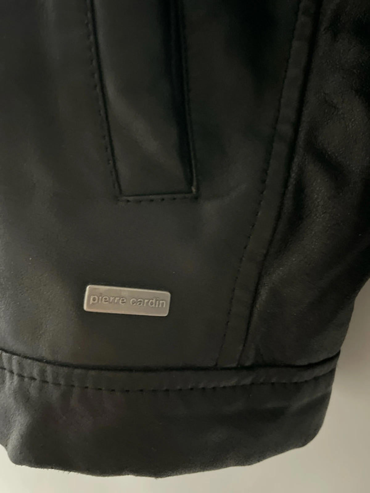 Men’s Pierre Cardin Premium Soft Leather Harrington Jacket In Black - XLarge - 2552