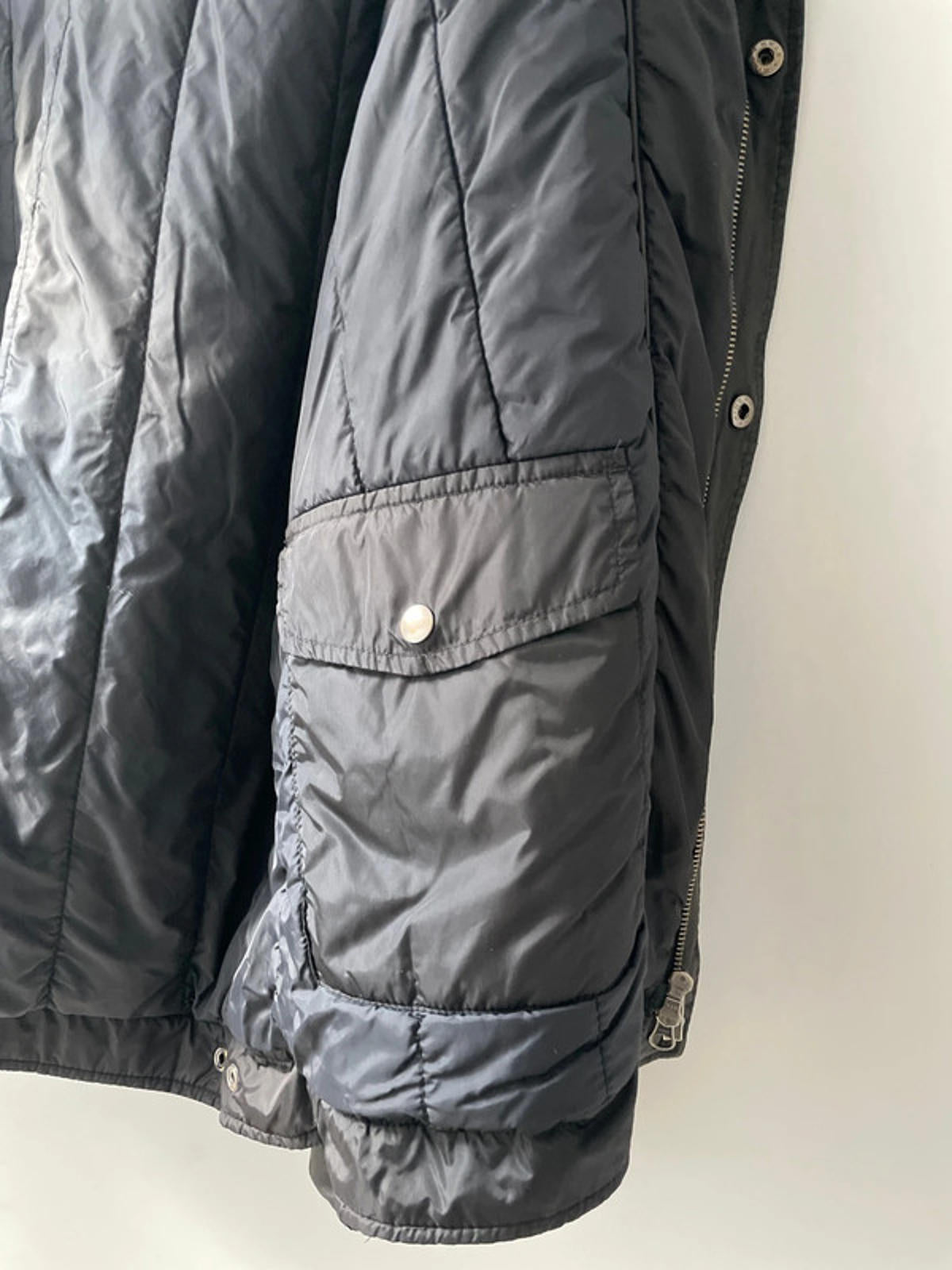 Men’s Massimo Dutti Zip Through Padded Jacket Coat In Black - XLarge