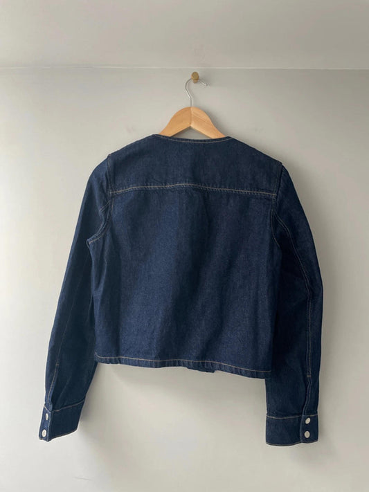 Women’s Mango Cropped Denim Jacket In Navy - Small - 1951