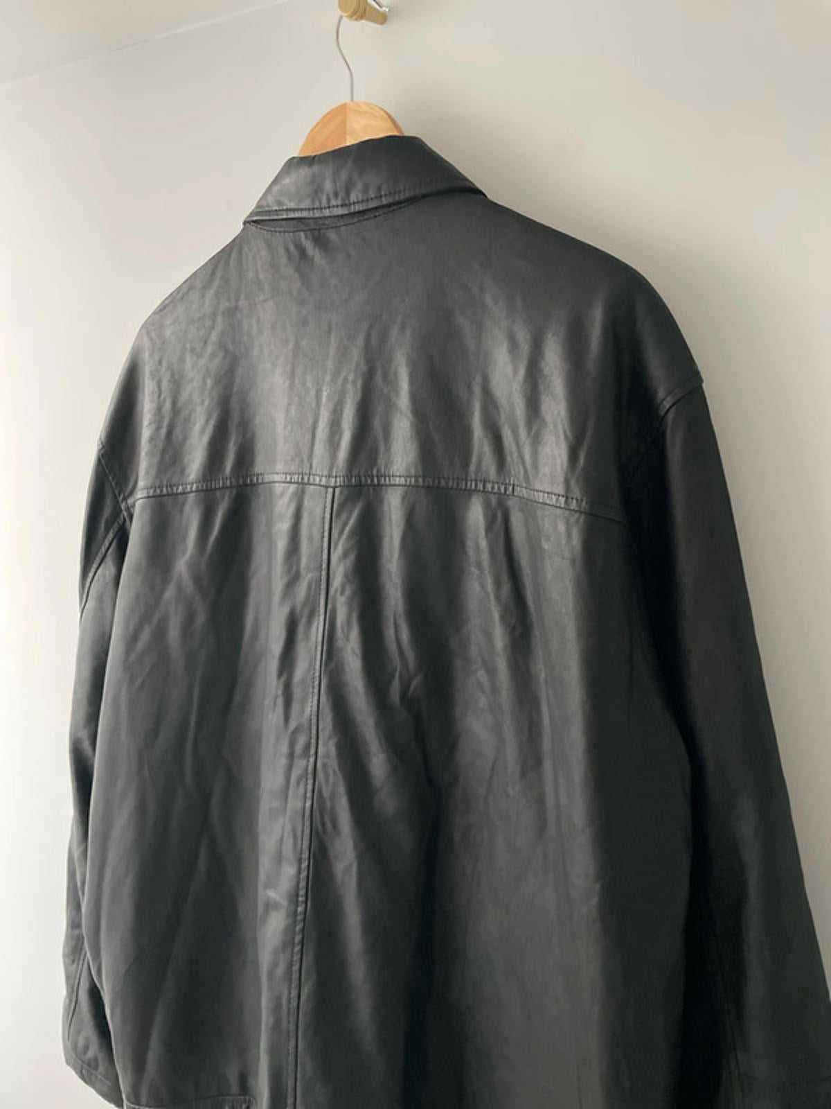 Men’s Pierre Cardin Premium Soft Leather Harrington Jacket In Black - XLarge - 2552